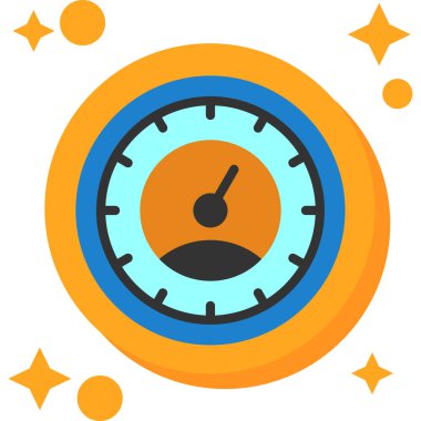 Düz dizaynlı saat simgesi