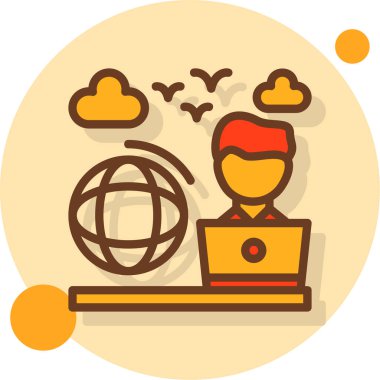 genel yönetim düz simgesi, vektör illüstrasyonu