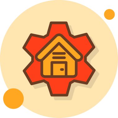 Eve. Web simgesi basit illüstrasyon