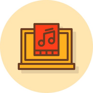 müzik düz simge vektör çizim