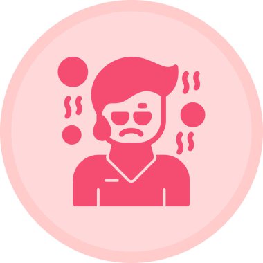 Sakallı ve baş ağrısı olan vektör çizimi