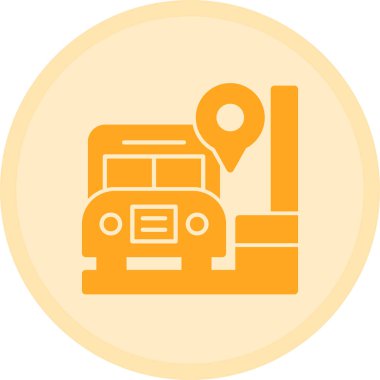 Otobüs. Web simgesi basit illüstrasyon