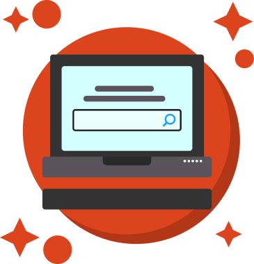 Dizüstü bilgisayar simgesi vektör çizimi