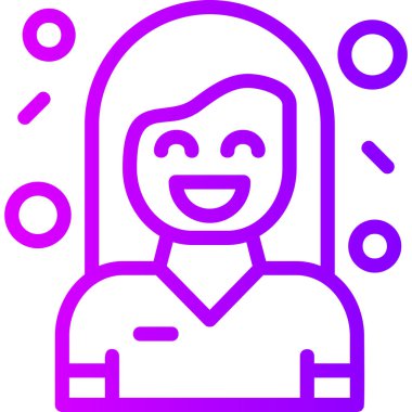 Kadın. Web simgesi basit illüstrasyon