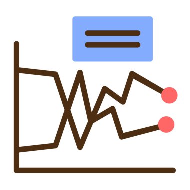 Grafik ikonlu grafik. grafik vektör simgesi renk düz illüstrasyonlu çizim