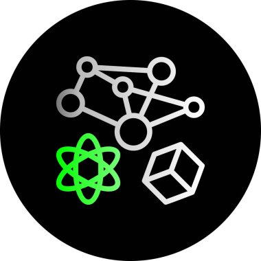 vektör molekül simgesi, basit illüstrasyon