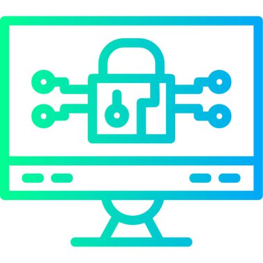 Bilgisayar monitörü. Web simgesi basit illüstrasyon