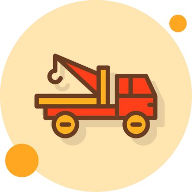 Traktör düz simge vektör çizim