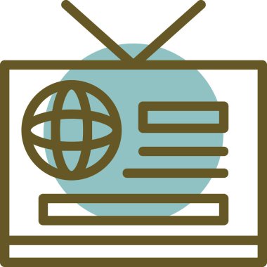 Televizyon. Web simgesi basit illüstrasyon