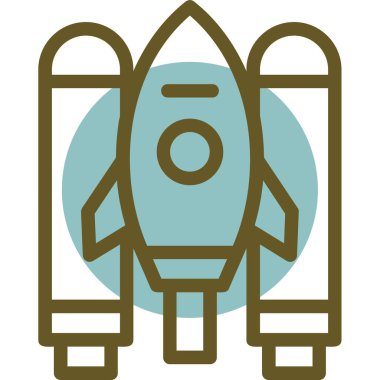 Roket. Web simgesi basit illüstrasyon