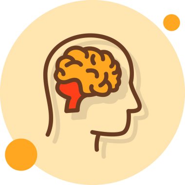 Beyin zihin simgesi, vektör illüstrasyonu