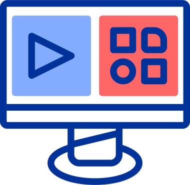 Monitör. Web simgesi basit illüstrasyon