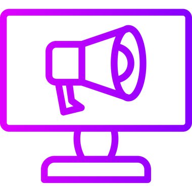 Monitör. Web simgesi basit illüstrasyon