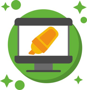 bilgisayar izleme simgesi, vektör illüstrasyonu