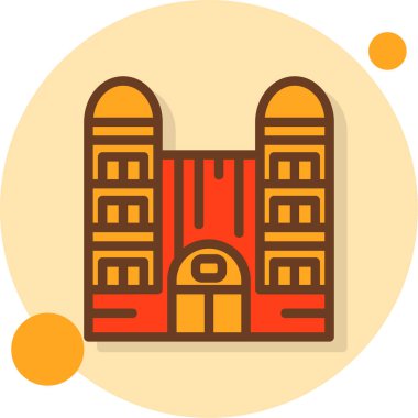 mimari şehir binası simgesi - taslak biçimi