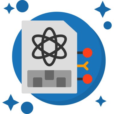 Bilim yassı simgesi, vektör illüstrasyonu