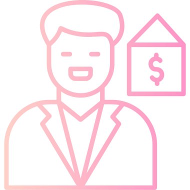 Para simgesi vektör illüstrasyonuna sahip iş adamı