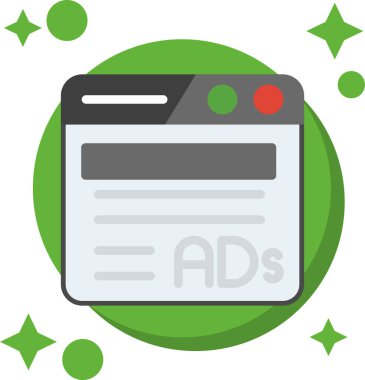 Düz stil reklam ikonu