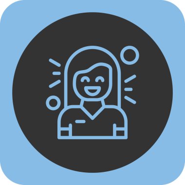 Kadın. Web simgesi vektör illüstrasyonu