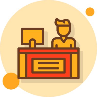 Ofis simgesi vektör illüstrasyonu