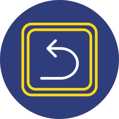 Sola düz vektör yuvarlanmış simgeye dön