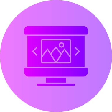 Monitör. Web simgesi basit illüstrasyon