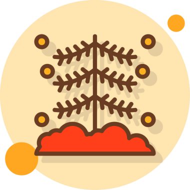 Noel ağacı simgesi, vektör illüstrasyonu, Noel ve bayram