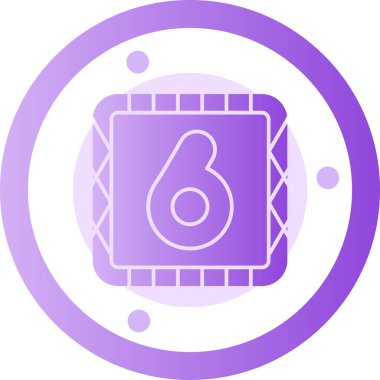 6 numaralı vektör simgesi tasarım çizimi