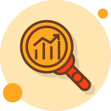 iş analizi simgesi trend doldurulmuş ana hat biçimi