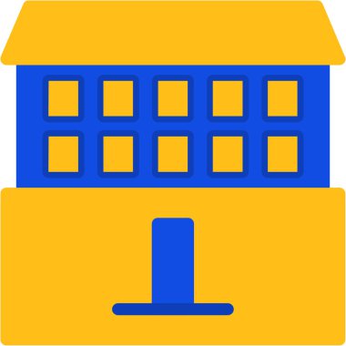 Bina. Web simgesi basit illüstrasyon