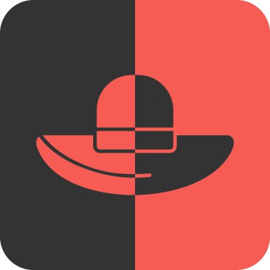 Kovboy şapkası simgesi, vektör, illüstrasyon