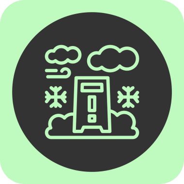 Yumuşak yeşil arkaplanda izole edilmiş modayı gösteren bulut hesaplama simgesi.