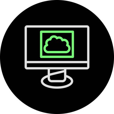 bulut hesaplama simgesi, vektör illüstrasyonu