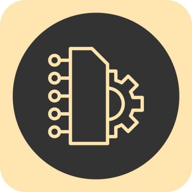 işlemci simge vektör çizim