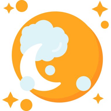 Beyaz arkaplanda izole edilmiş ay simgesi vektör çizimi