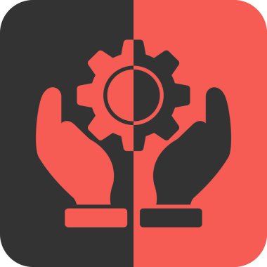 Vites vektör simgesi. Tarz düz bicolor ve yoğun kırmızı ve gri renklerdir. yuvarlak açılar, beyaz arkaplan.