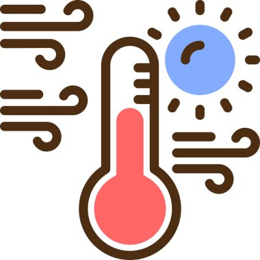 Soğuk hava sıcaklığı simgesi kış ana hatları kategorisinde