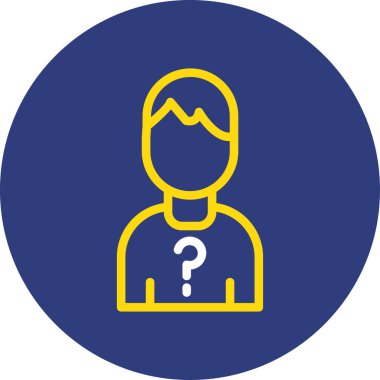 Soru işareti simgesi olan adam. vektör illüstrasyonu