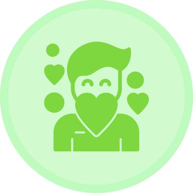 Sakal simgesi olan adam, vektör çizimi