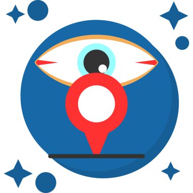 Bir harita simgesi ile vektör düz illüstrasyon