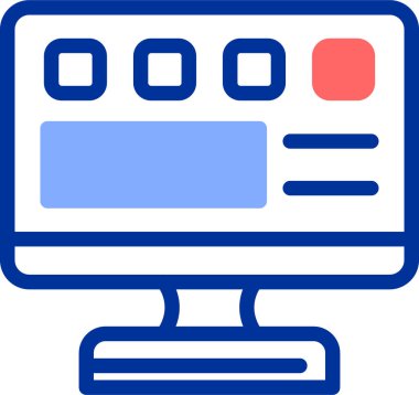 Bilgisayar. Web simgesi basit illüstrasyon