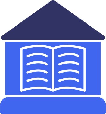 Düz biçimli kitap eğitimi kütüphanesi simgesi