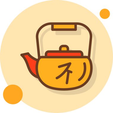 Çaydanlık çayı sıcak ikonu düz stil