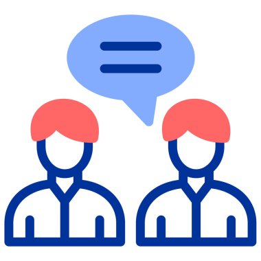 İnsanlar sohbet simgesi, vektör illüstrasyonu