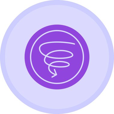 Yuvarlak düğmeli mor bir dairenin vektör illüstrasyon simgesi