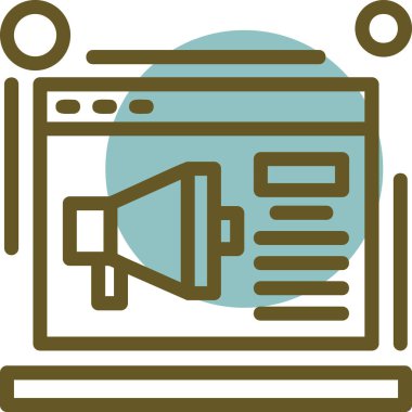 Simge vektör illüstrasyonu reklam ediliyor