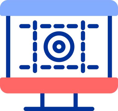 Bir beyaz simgenin mavi simgesinin vektör çizimi