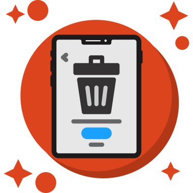 Trash-can düz simgesi