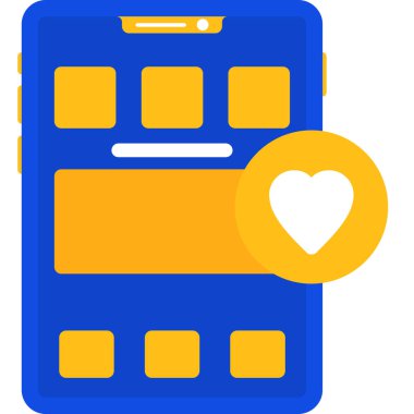 mobil kalp simgesi, vektör illüstrasyon tasarımı