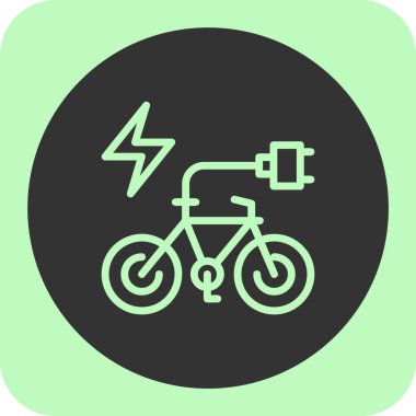 elektrikli bisiklet simgesi, basit vektör çizimi